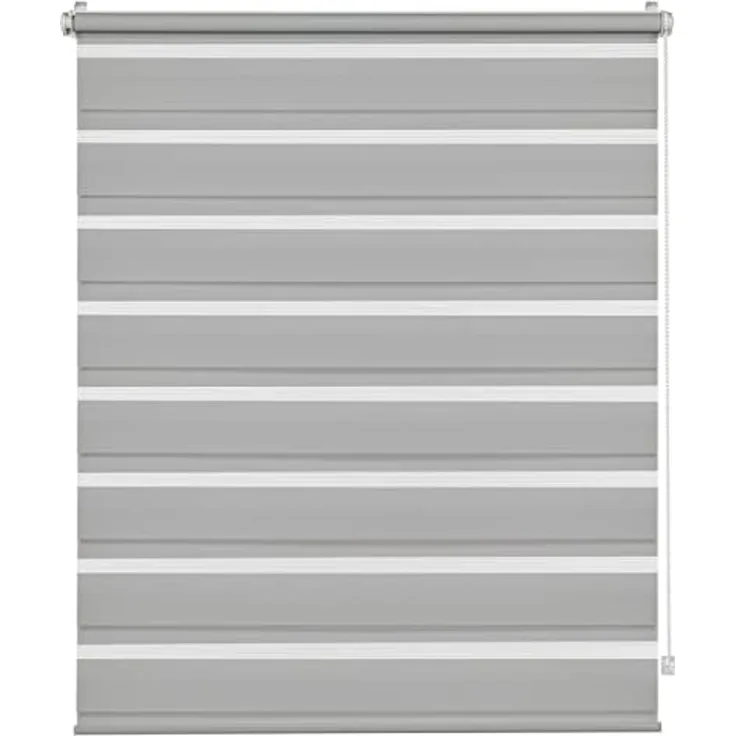 GARDINIA EASYFIX Doppelrollo Kleben Klemmen Abdunklung diverse Farben & Größen Hellgrau - 90x210 cm - Gardinia