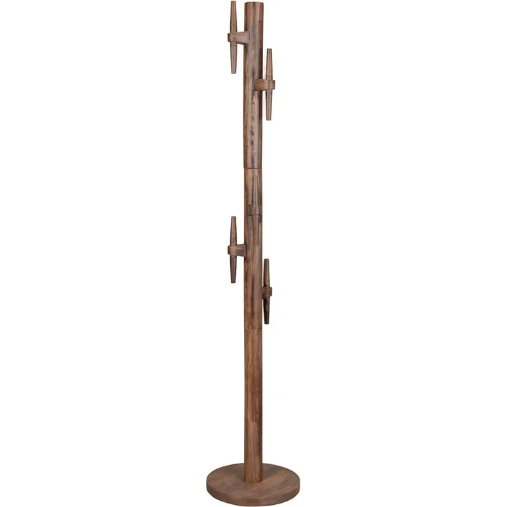 DutchBone Garderobenständer Jakub Walnuss aus Mangoholz im 70er-Jahre-Design Braun 32x32x165 cm