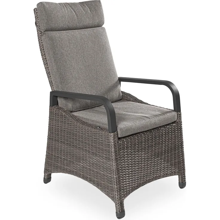 Gartensessel Komido Braun-Mix , Rattan , Braun, Grau, Anthrazit / Schwarz , 66.00 x 114.00 x 78.00 cm