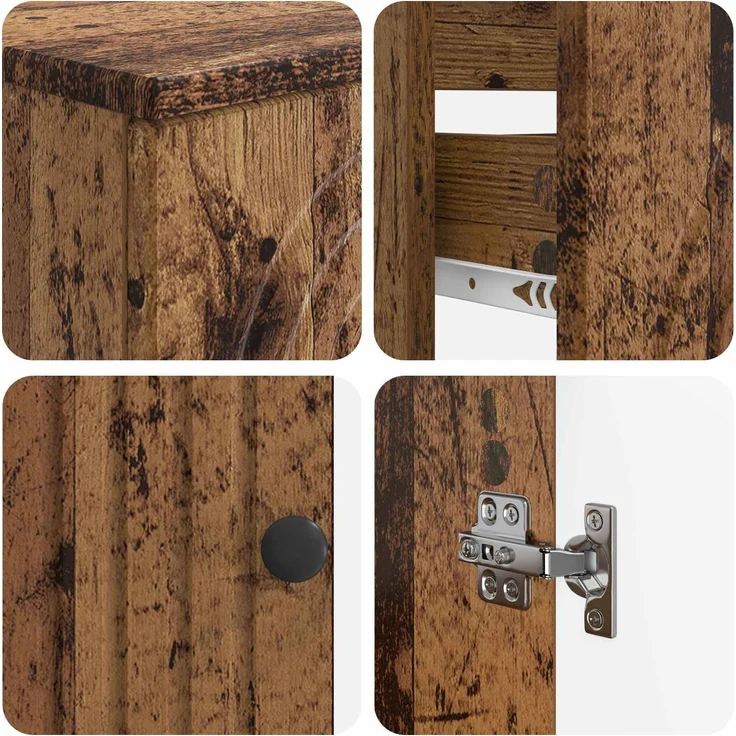 vidaXL 2-teiliges Badezimmer Schrank Set ALKMAAR Altholz Holzwerkstoff 3417673 – Bild 5