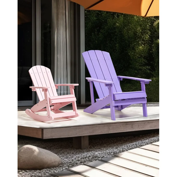 Garten Schaukelstuhl für Kinder ADIRONDACK Pastellrosa – Bild 3