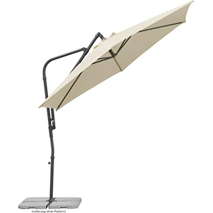 Schneider Sunny Ampelschirm rund Genua, 300 cm Durchmesser, anthrazit, mit Lichtschutzfaktor 50+, wasserabweisend – Bild 3