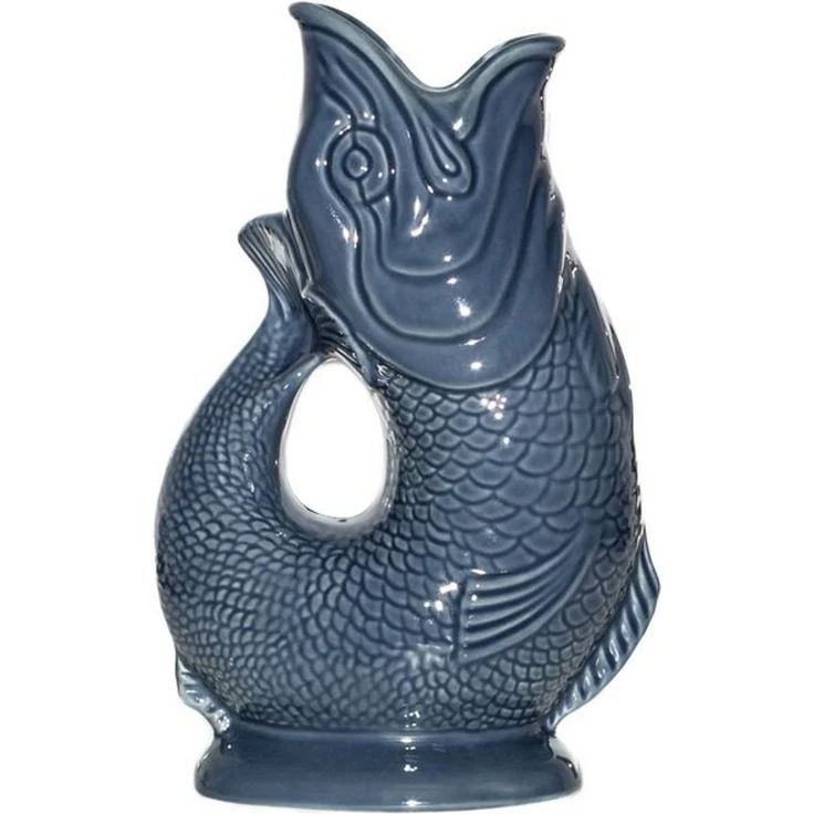 Gluckigluck Wasserkaraffe, (Original Gluggle Jug aus England), mit Gluckergeräusch, handgefertigt, ikonisches Fisch-Design, 1,2 L – Bild 3