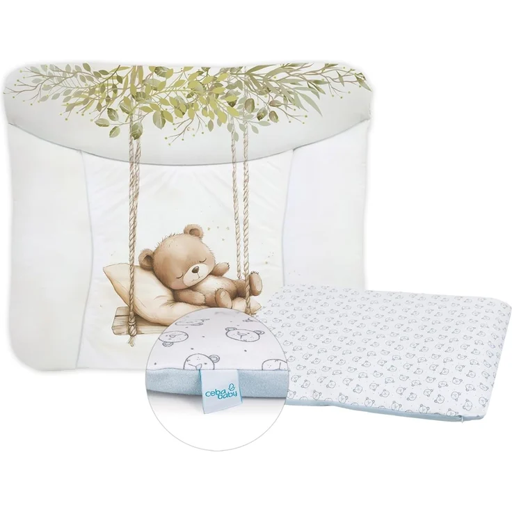 Ceba Baby® Wickelauflage 75x72 cm – Weiche Baby Wickelunterlage - Wasserdicht, abwaschbar - inkl. abnehmbarem Baumwollbezug – Für Jungen und Mädchen – OEKO-TEX® Standard 100 – Made in EU – Bild 1