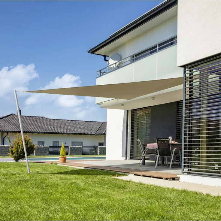 Windhager Sonnensegel Cannes 4x4x4m taupe Sonnenschutz UV-Schutz 50+ Sonnendach