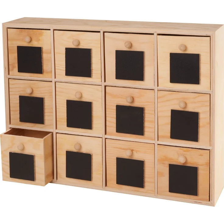 VBS Dekoobjekt Mini-Kommode Tafelfront, 12 Schübe 31,5 cm x 24 cm
