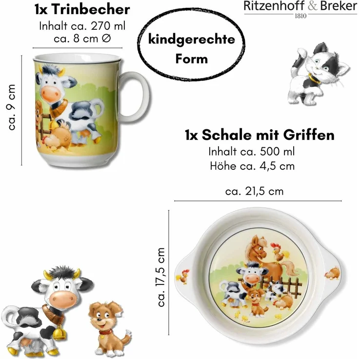 Ritzenhoff & Breker HOFTIERE Kindergeschirr Set 2-teilig – Bild 2
