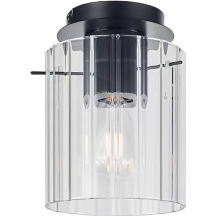 Lucande Eirian, Deckenlampe in Transparent aus Metall, 1-flammig, E27, moderne Wohnzimmerleuchte