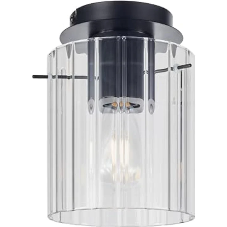 Lucande Eirian, Deckenlampe in Transparent aus Metall, 1-flammig, E27, moderne Wohnzimmerleuchte – Bild 1