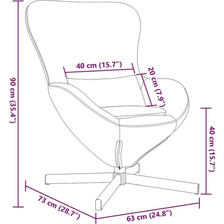 vidaXL Eiersessel Hellgrün 63 x 73 x 90 cm Samt 42002759 – Bild 10