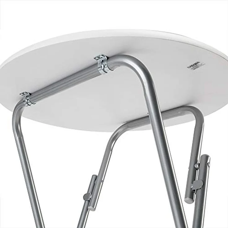 Casaria® Stehtisch 2er Set Klappbar Höhe 110cm Ø 60cm Beistelltisch Klapptisch Bartisch Cocktail Holz Esstisch Rund Hochtisch Garten Gartentisch weiß – Bild 8