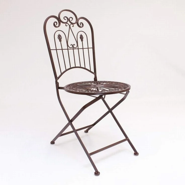 Metall Klappstuhl "Provence" im Antik Design, Gartenstuhl, Balkonstuhl – Bild 1