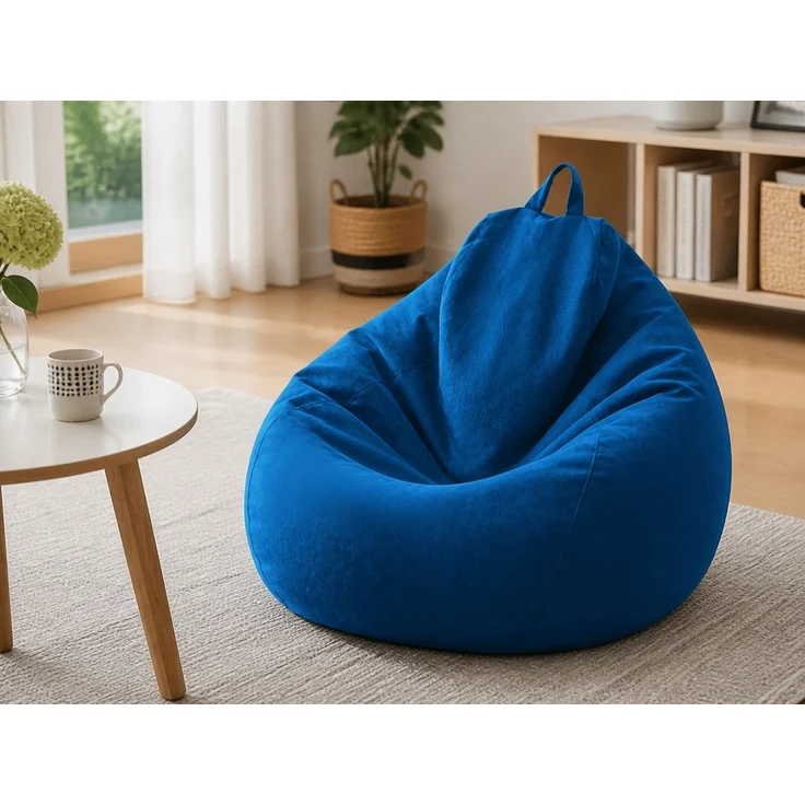 Sitzsack-Hülle ohne Füllmaterial, Königsblau, 100 x 120 cm, Stoffbezug für Innen- und Außenbereich – Bild 2