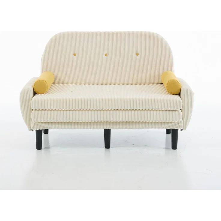 ZUBALIYA Sofa mit Stauraum, mit Cordbezug, mit Schaumstoffpolsterung, für Wohnzimmer und Apartments, mit stabilem Untergestell – Bild 10