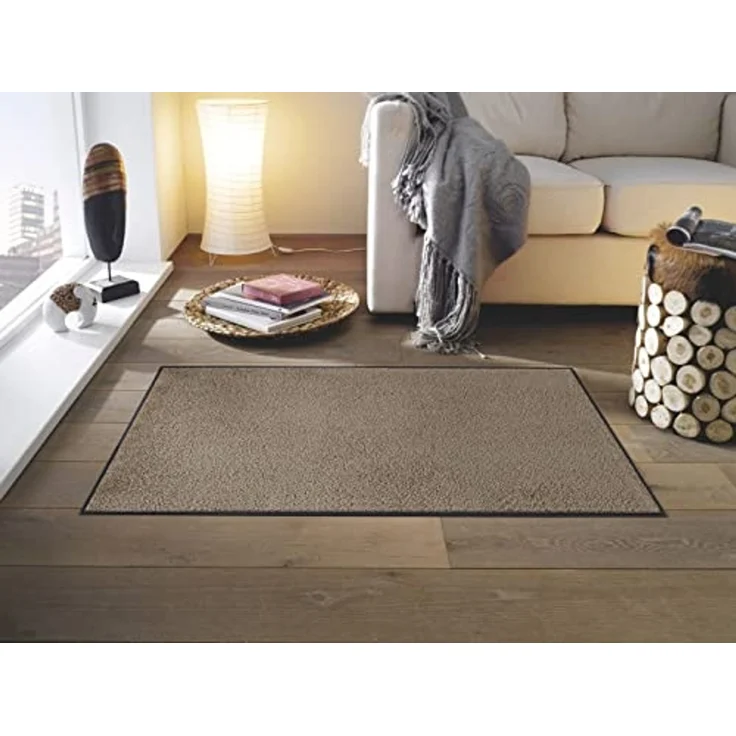 wash+dry Fußmatte, Taupe 75x120 cm, innen und außen, waschbar, Beige – Bild 2