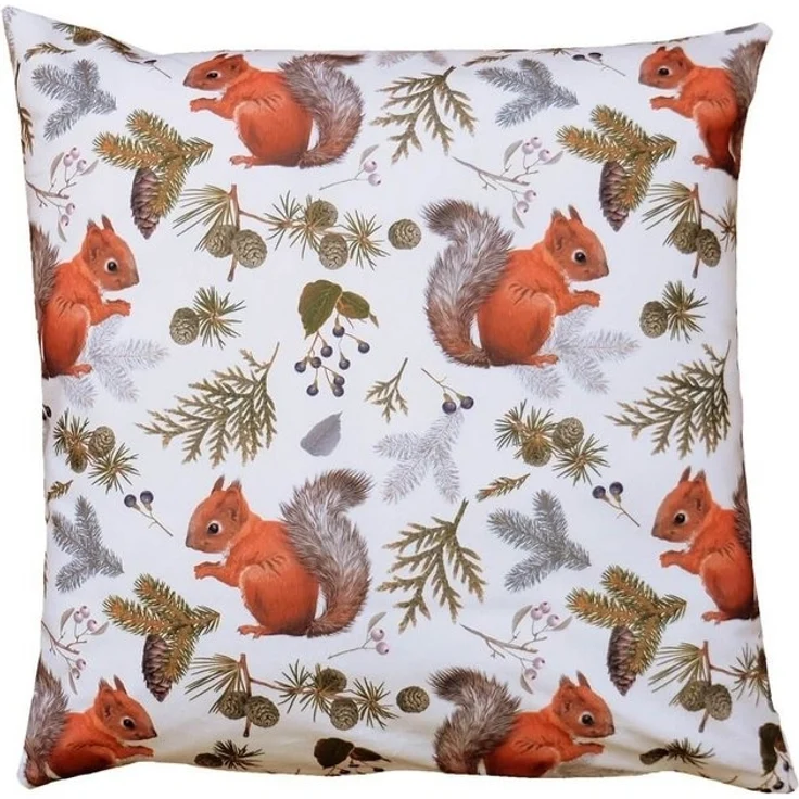 matches21 HOME & HOBBY Kissenbezüge Kissen-Bezug Eichhörnchen Winter Weihnachten Motiv bunt 40x40 cm, (1 Stück), Wohnzimmer Kissen-Hüllen als Deko-Kissen Zier-Kissen Sofa-Kissen – Bild 2