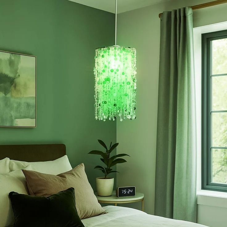 RGB LED Hängeleuchte, silber, App-/Sprachsteuerung – Bild 3