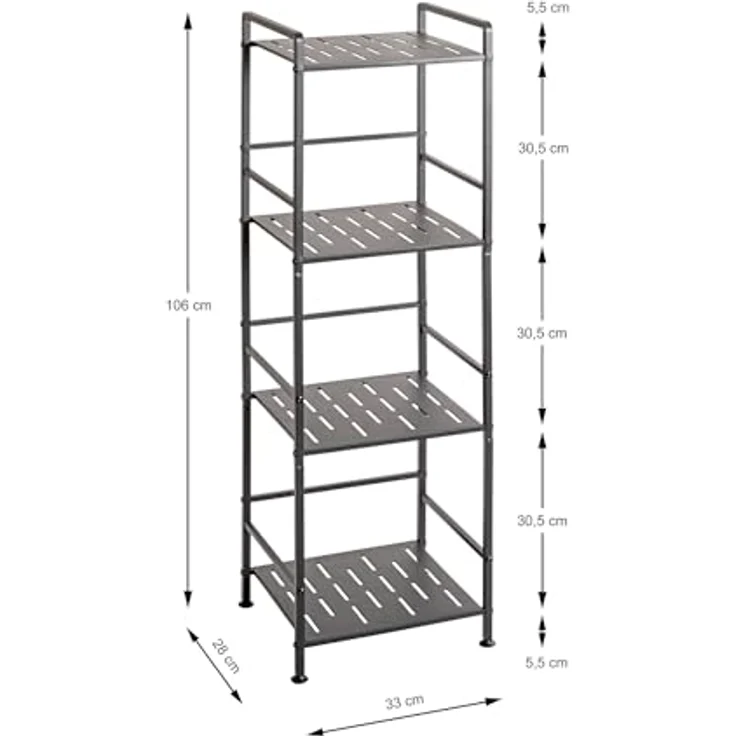 XXXL Xxxl Regal Anthrazit, Metall, 3 Fächer, 33x106x28 cm, stehend, verschiedene Größen erhältlich – Bild 4