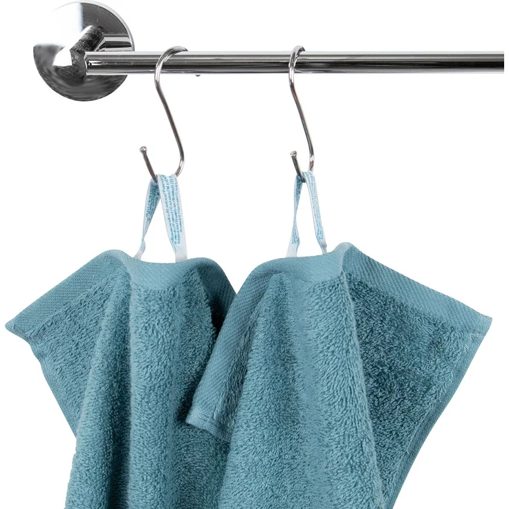 ZOLLNER 10er Set Gästetücher, Baumwolle, 30x50 cm, 420g/qm, petrol blau – Bild 2