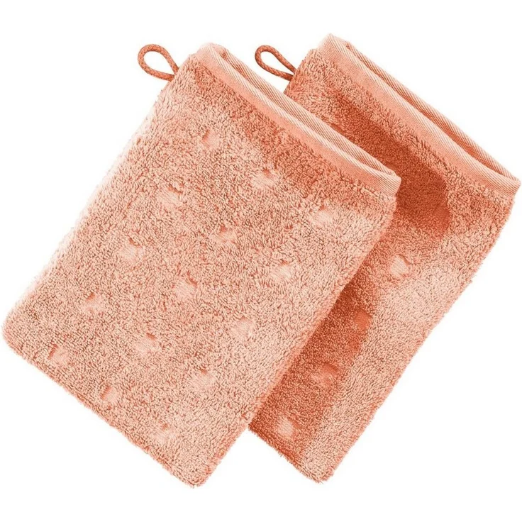 Möve Waschhandschuh Waschhandschuh 2er-Pack "Quadretti", Frottier (2-St), Walk-Frottier Uni