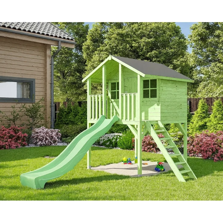 Limited Edition Stelzenhaus Tom / Toby mit Rutsche weißgrün