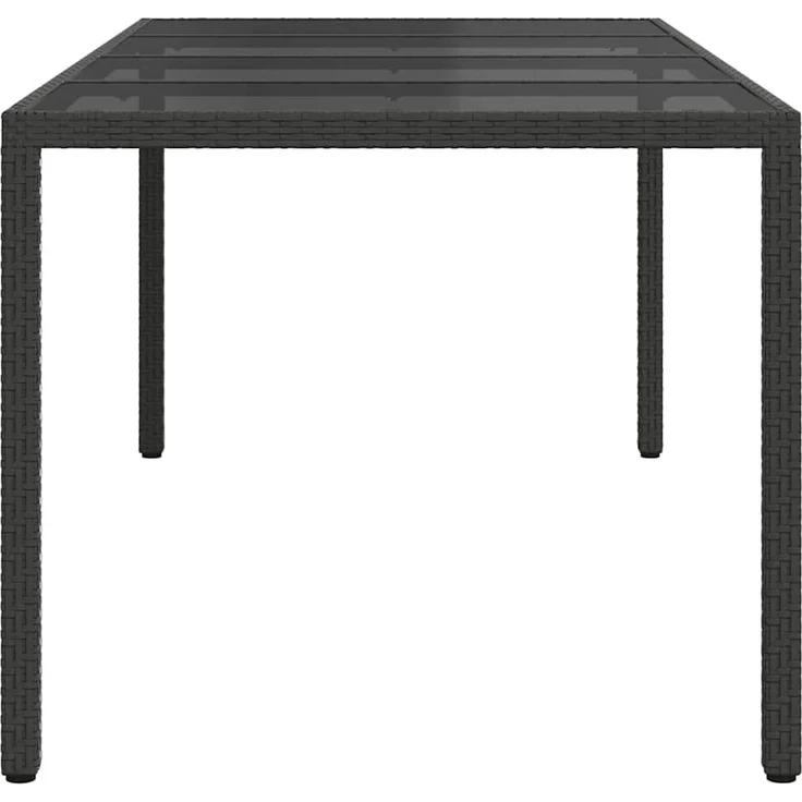 vidaXL Gartentisch Schwarz 190 x 90 x 75 cm Poly-Rattan 362547 – Bild 4