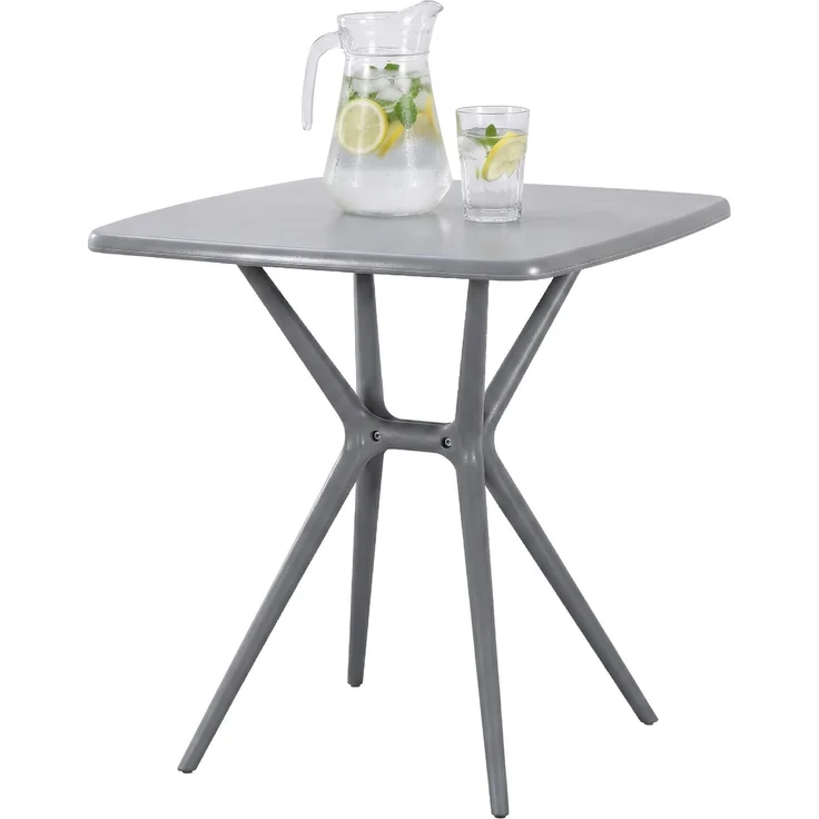 CLP Gartentisch Becky eckig 72 x 72 cm wetterfest winterfest UV-beständig,grau – Bild 1