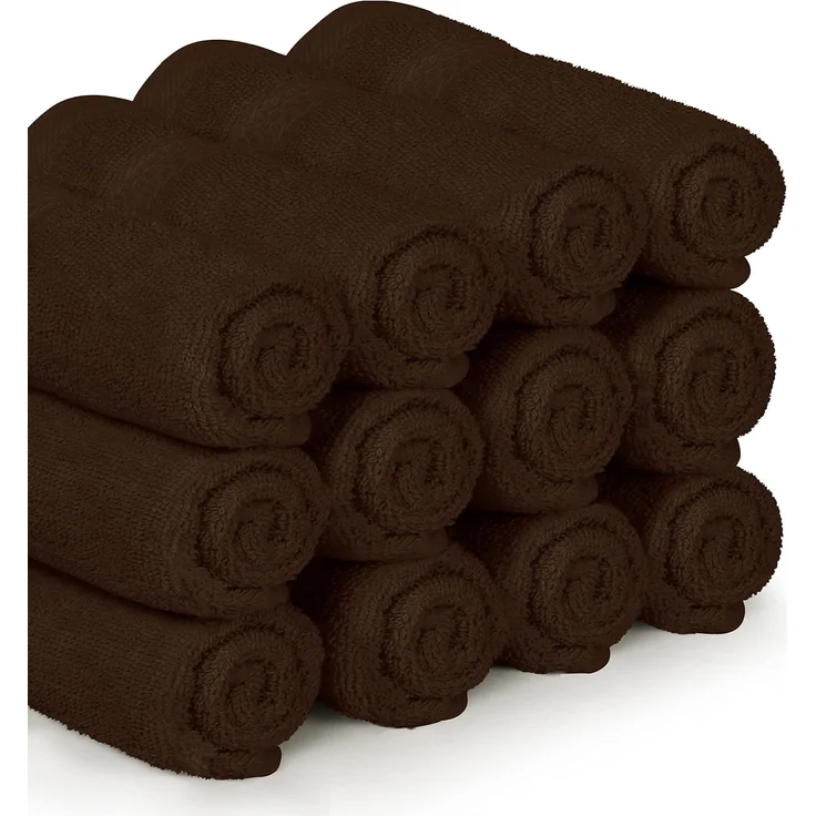 Utopia Towels - 12er Pack Seiftücher mit Aufhängeschlaufen 30x30 cm, aus 100% Baumwolle weiche und saugfähige Waschlappen für die Gesichtsreinigung (Braun) – Bild 6