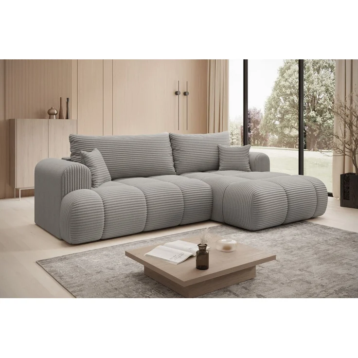 thematys Ecksofa TREVIO 260 x 165 cm, mit Schlaffunktion, mit Bettkasten, Beige (Tilia 11), Ausrichtung rechts – Bild 2