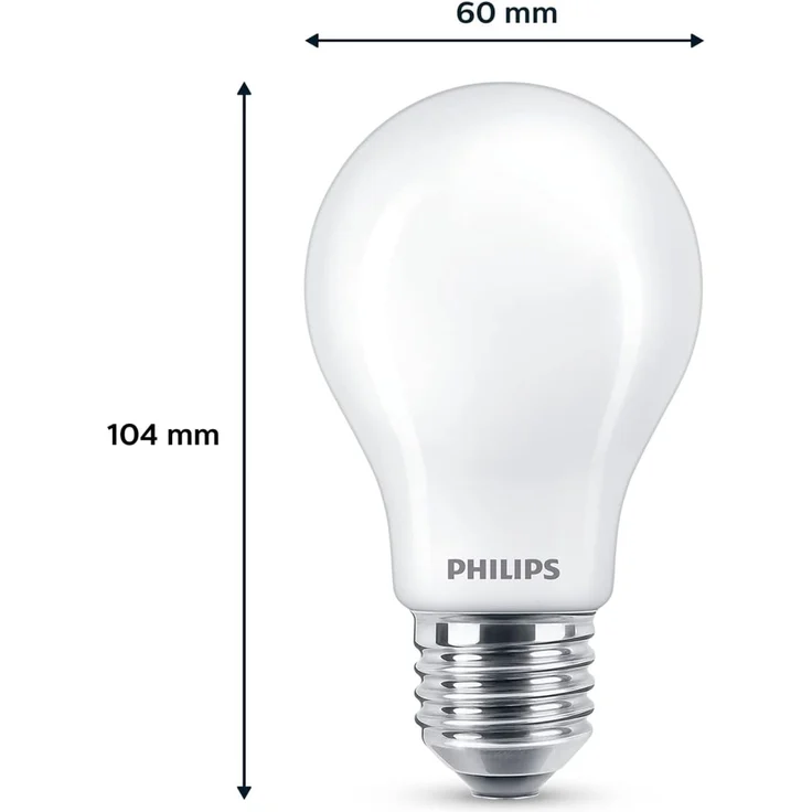 Philips LED classic Lampe 60W E27 Warmweiß 806lm weiß 2er P – Bild 3