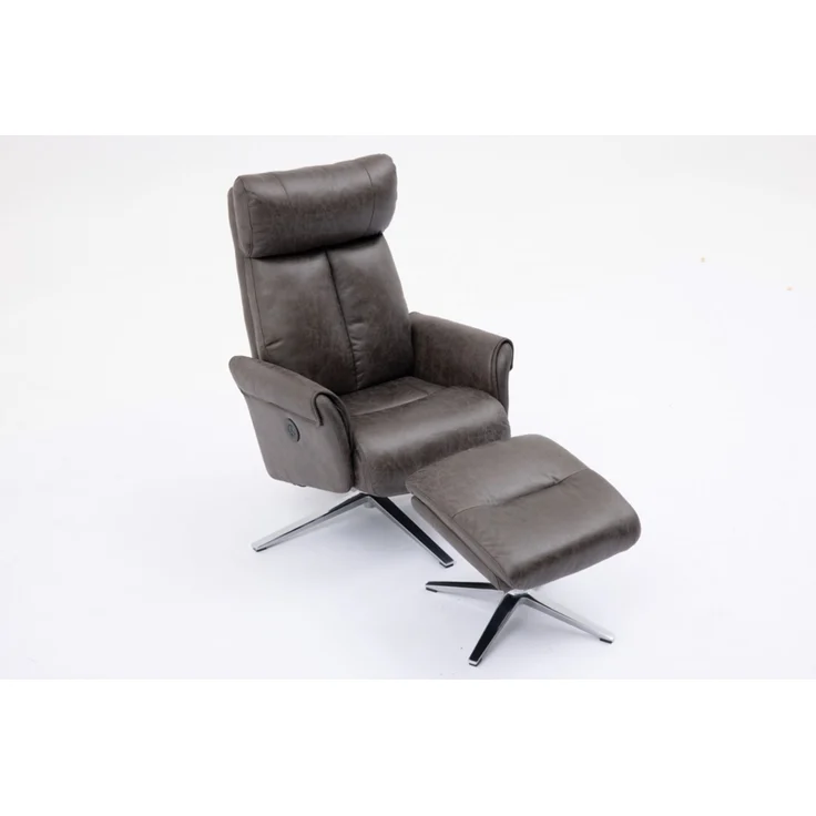 Elektrisch verstellbarer Relaxsessel mit Hocker, ca. 106,5 x 71,5 x 88 cm - Grau – Bild 10