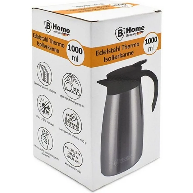 Isolierkanne aus Edelstahl - 1000 ml, ideal für heiße & kalte Getränke – Bild 2