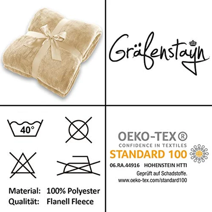 Wohndecke Kuscheldecke super weich & flauschig – warme Fleecedecke, Gräfenstayn, warme Wolldecke, Sofadecke & Tagesdecke - Überwurf Sofa, Couch – Bild 8