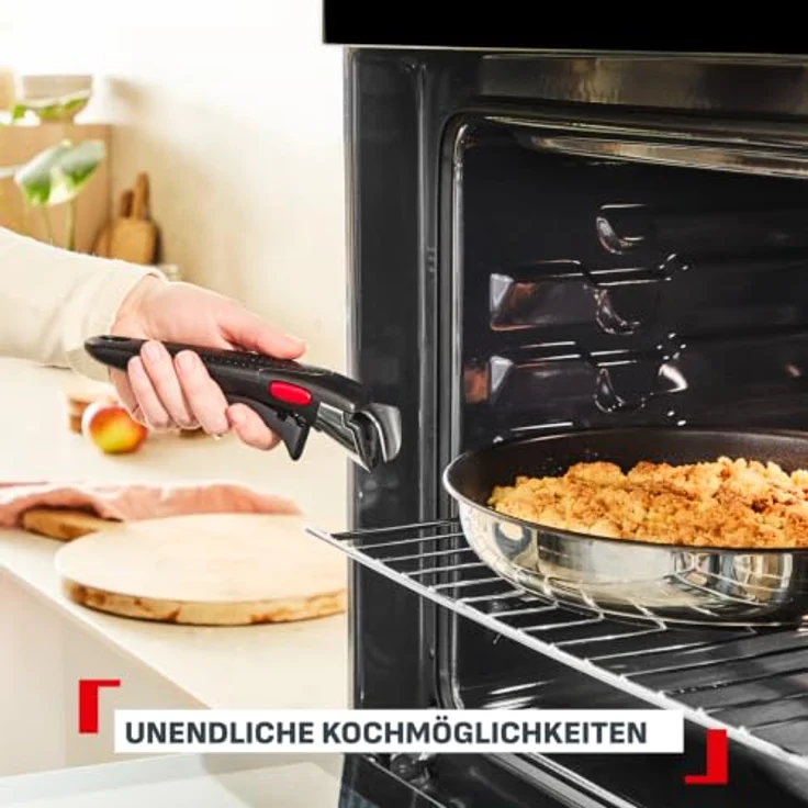 Tefal Ingenio Comfort Max 3-tlg. Pfannen-Set, Titanium Antihaftversiegelung, stapelbar, platzsparend, Thermo-Signal, für alle Herdarten, sicherer Griff, mühelose Reinigung, Edelstahl, L966S344 – Bild 5