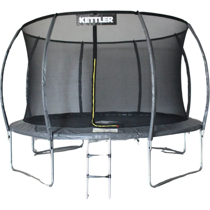 KETTLER Outdoor Trampolin JUMP 365, graues Sicherheits-Trampolin mit stabilem Stahlrahmen und Sicherheitsnetz, max. Benutzergewicht 150 kg
