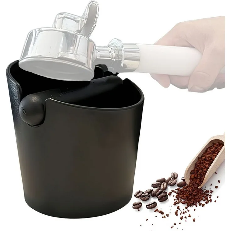 SURFOU Tischrestebehälter Abklopfbehälter für Siebträger Espresso Abklopfbehälter Knock Box, für Kaffeesatz mit Abnehmbarer Geräuschabsorbierender Schlagstange