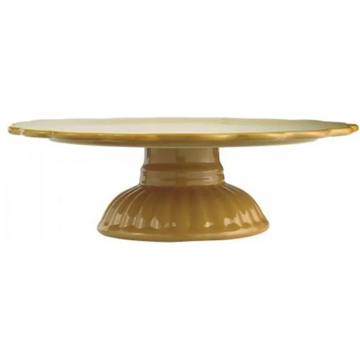 Laursen - Tortenplatte Fuß Mynte Keramik Senf Gelb Mustard 2079-03 Kuchenplatte