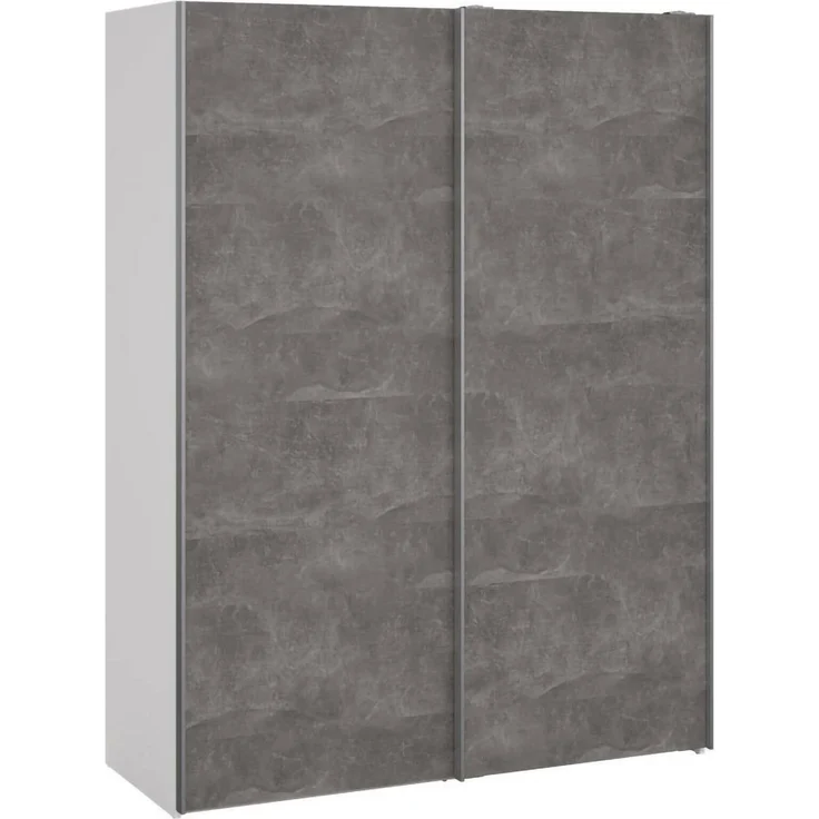 Dmora Kleiderschrank 2 Türen Maurice, Schlafzimmermöbel, Schrank, Garderobe, 150x61 h200 cm, Weiß und Grau – Bild 1
