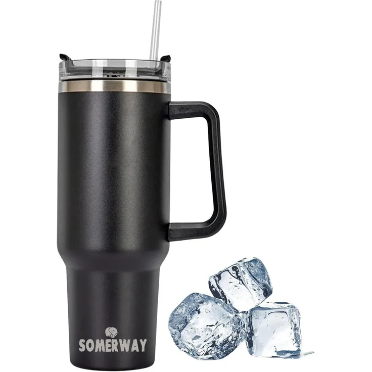 Somerway 1182ml 40oz Edelstahl Thermobecher Vakuum Isolierbecher Schwarz