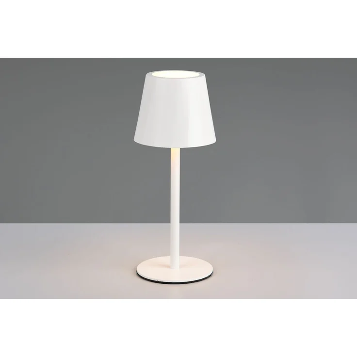 Akku LED Tischleuchte DIAZ kabellos für Innen & Außen, Weiß - 21cm klein – Bild 3