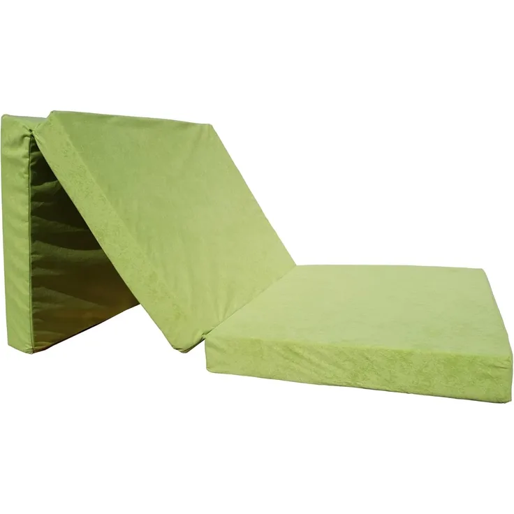 Natalia Spzoo – gemütliche Faltmatratze für einen erholsamen Schlaf – Klappmatratze mit Schaumstoffkern & abnehmbarem Bezug – 3-teilige klappbare Schlafmatte 195 x 65 x 8 cm (grün)