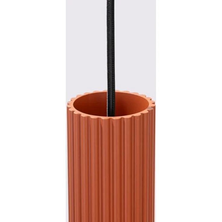 SOLLUX lighting Hängelampe Pendelleuchte Aluminium 1-flammig 8 x 8 x 118 cm Karbon Ockerrot, energieeffiziente Deckenlampe für Innenräume – Bild 5