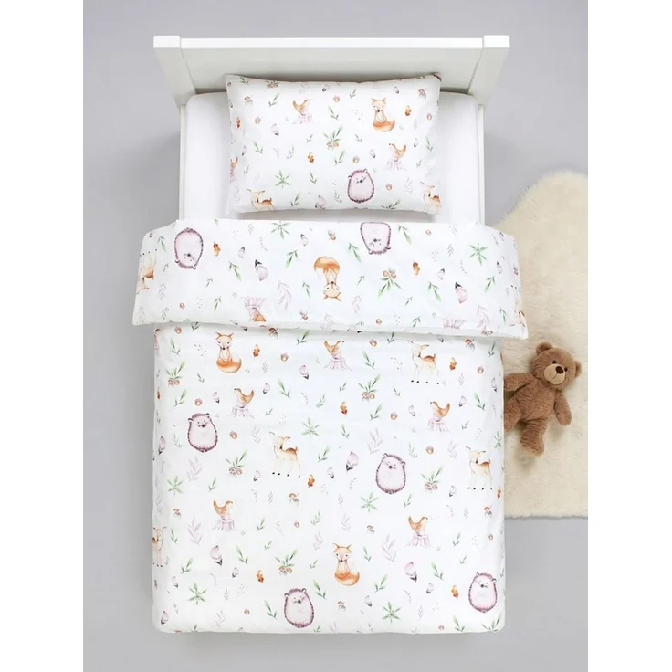 TupTam Kinderbettdecke-Set, Ganzjahresdecke, 2tlg., 1x Bettdecke, 1x Flachkissen, Lichtung / Rehe, 135x100 cm – Bild 3