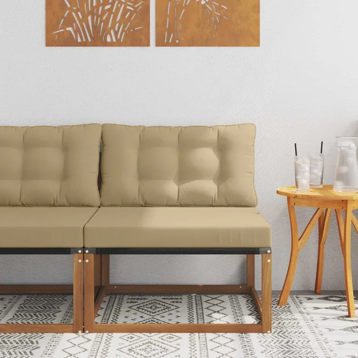 vidaXL Sectional Sofa Einheiten Massivholz Akazie Natur 900636