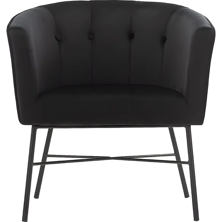 Vente-unique - FAKART - Sessel mit gerader Rückenlehne - Metall - Schwarz - 70 x 62 x 74 cm – Bild 3