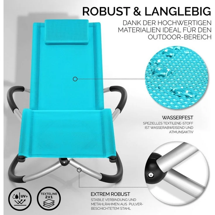 tillvex Gartenliege Relaxliege Gartenliege, Liegestuhl wetterfest Schwungliege 180 kg Belastung Gartenstuhl – Bild 3