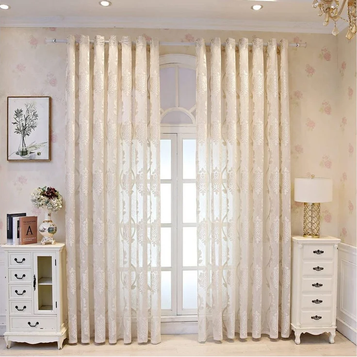 M&W DAS DESIGN Vorhang Wohnzimmer Schlafzimmer​​ Curtains Mit ösen (1er), 2 für Paar, halbtransparent – Bild 1