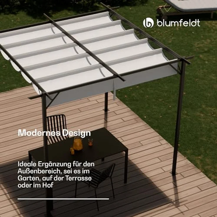 Blumfeldt Pavillon 3x3, Wetterfestes Polyesterdach, Pulverbeschichteter Stahlrahmen, Wasserdicht, Einfache Montage, Ganzjährig Nutzbar – Bild 3