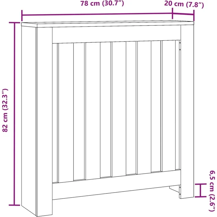 vidaXL Heizkörperverkleidung, Sonoma-Eiche, 78 x 20 x 82 cm, aus Holzwerkstoff – 852728 – Bild 8