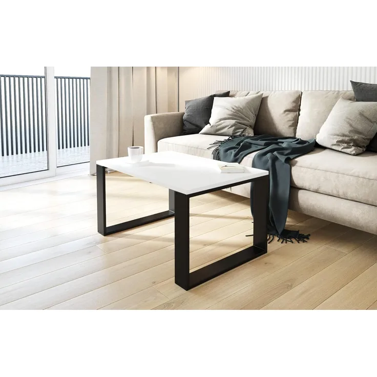 AKKE Außergewöhnlicher Couchtisch Beistelltisch für Wohnzimmer | Kaffee Tee Wohnzimmertisch Tisch | Coffee Table | Zimmer Schlafzimmer Möbel | Deko Modern Weiss 100 x 60 x 55